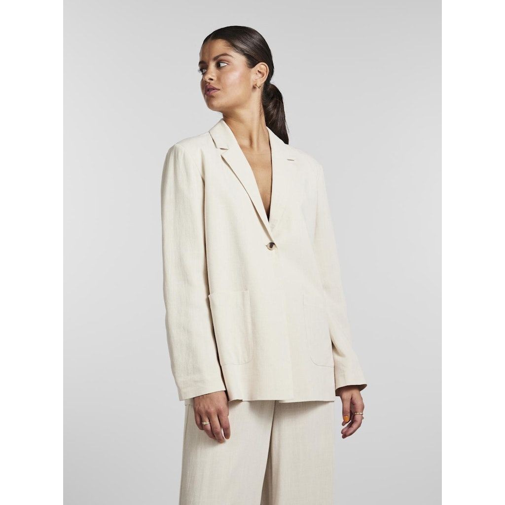 PIECES Švarkas moterims, Pilka, PCVINSTY LINEN BLAZER 2