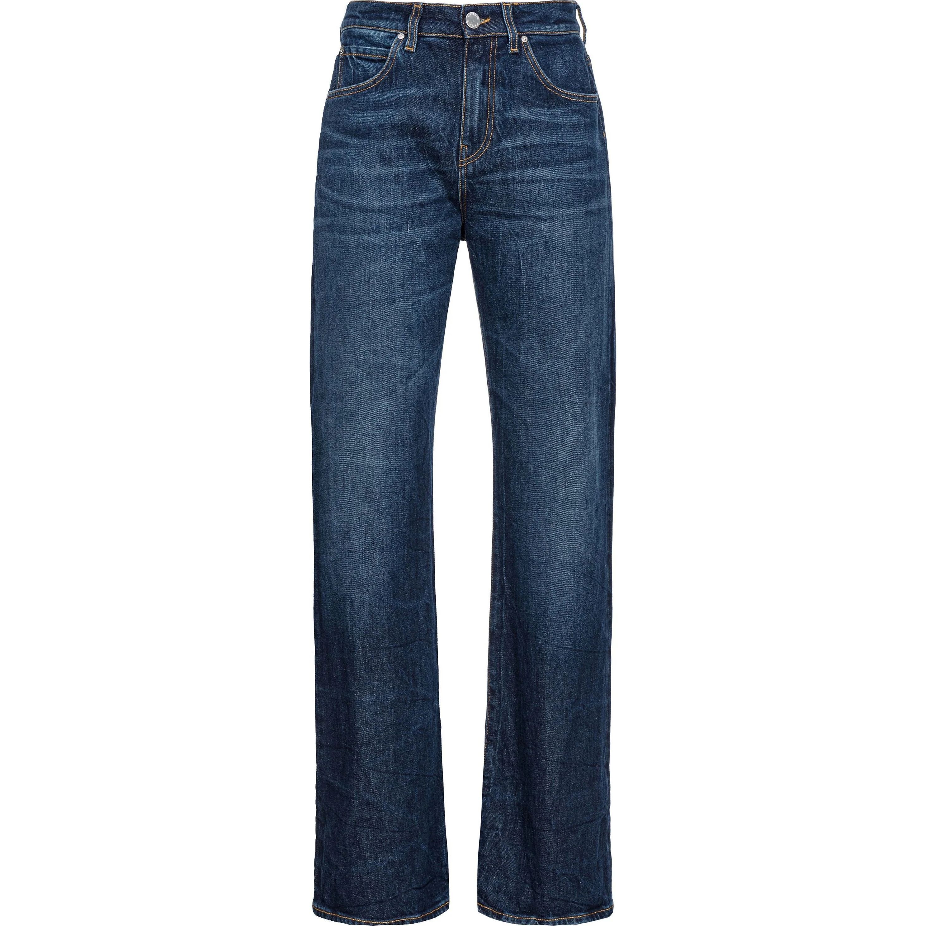 PINKO Platūs džinsai moterims, Mėlyna, Wanda cotton-blend jeans 1