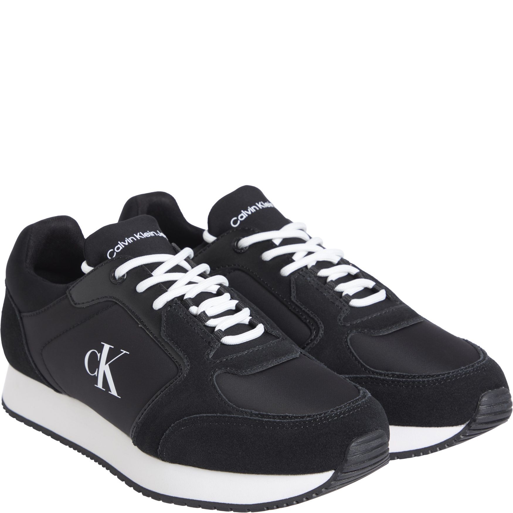 CALVIN KLEIN JEANS Laisvalaikio bateliai vyrams, Juoda, Runner sock laceup leisure 1