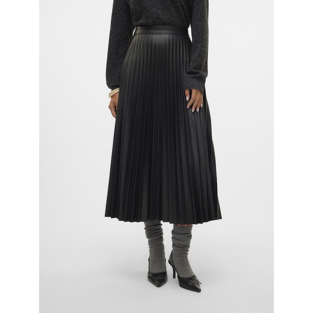 VERO MODA Maxi sijonas moterims, Juoda, Bella holly coated skirt 2