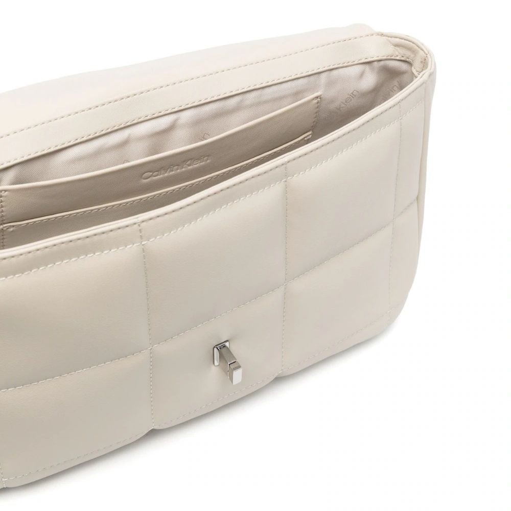 CALVIN KLEIN Rankinė per petį moterims, Pilka, Re-lock quilt shoulder bag 3