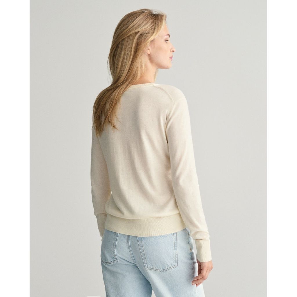 GANT Megztinis moterims, Geltona, FINE KNIT C-NECK 3
