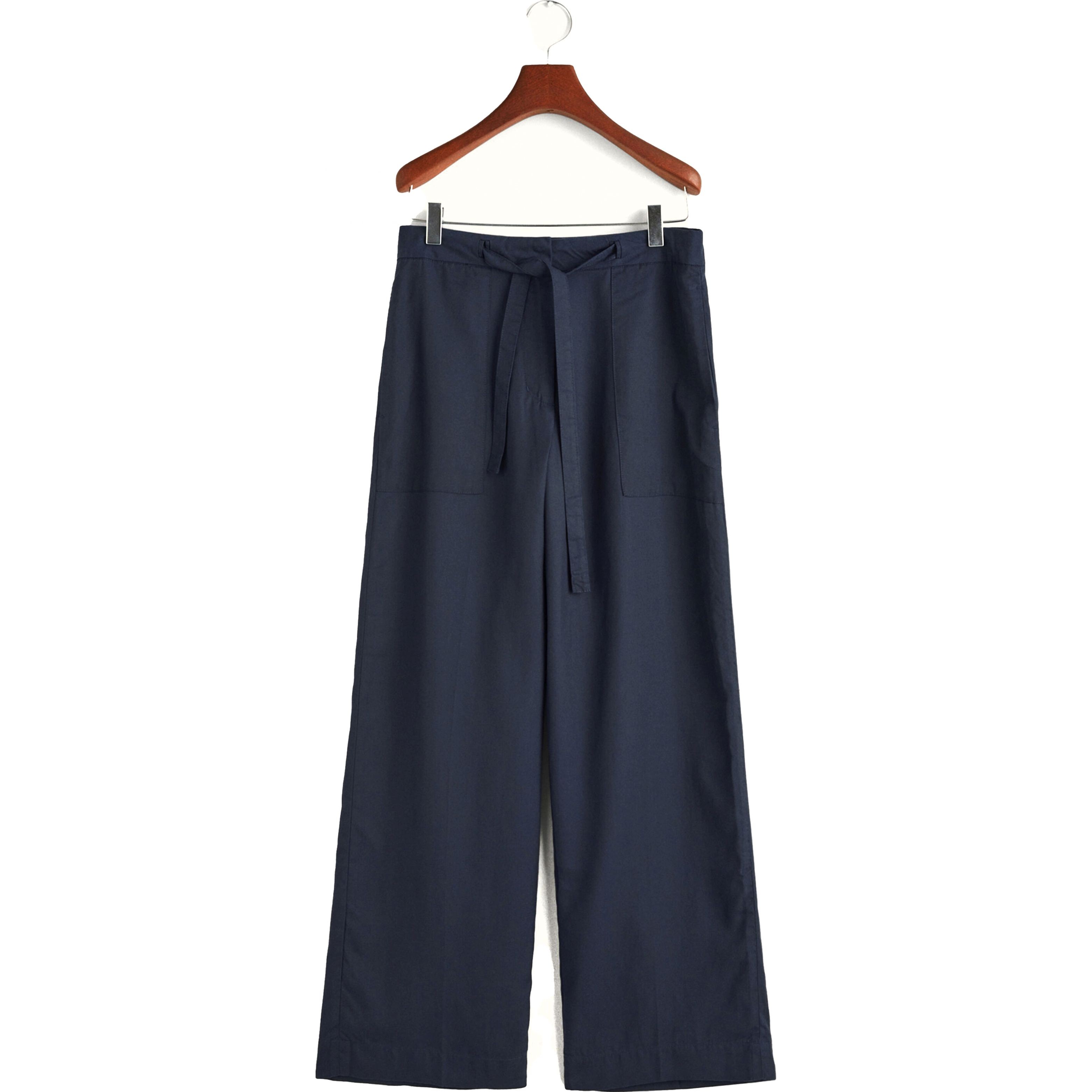 GANT Kelnės moterims, Mėlyna, REL TIE WAIST PANTS 1
