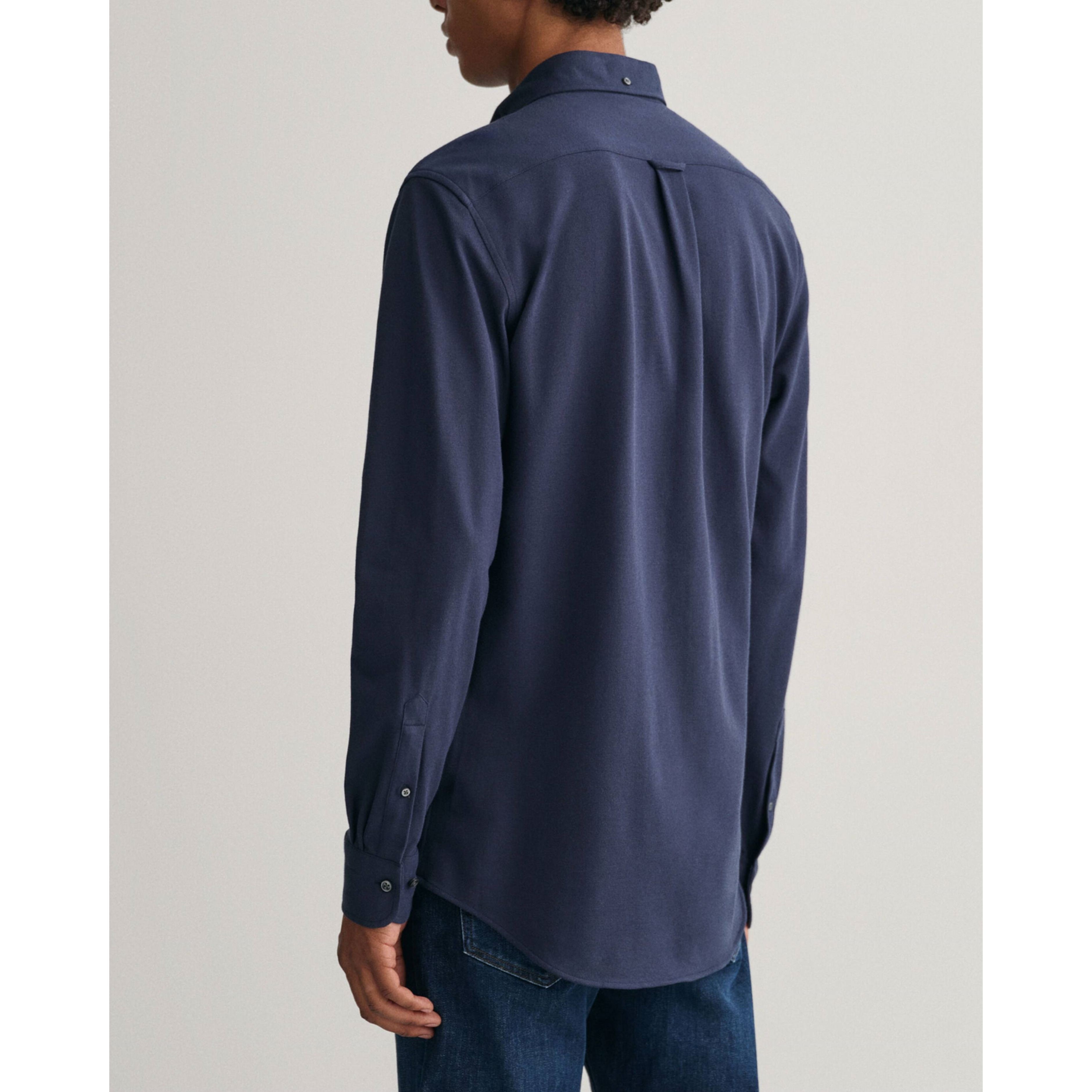 GANT Marškiniai vyrams, Mėlyna, REG JERSEY PIQUE SHIRT 3