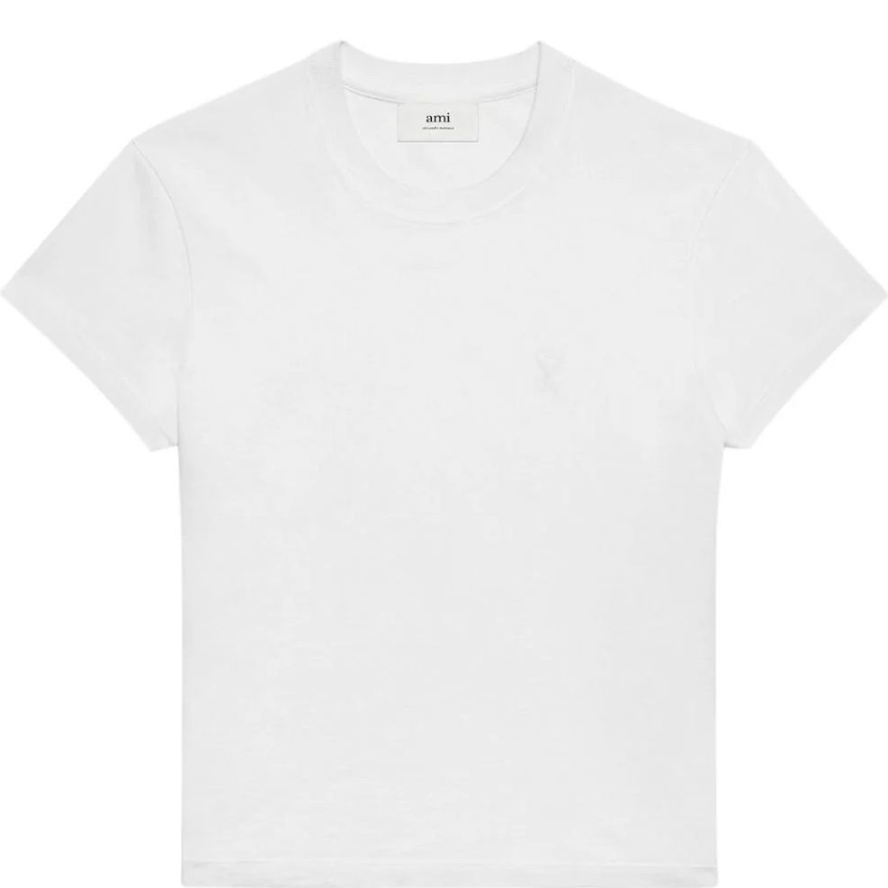 AMI PARIS Marškinėliai trump. rankovėmis, Balta, Adc t-shirt 1