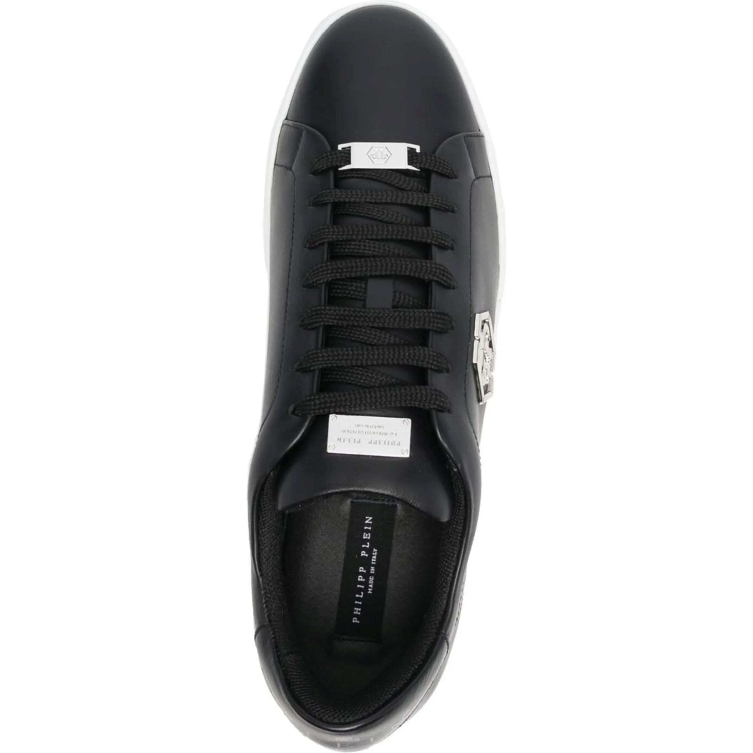 PHILIPP PLEIN Sportiniai bateliai vyrams, Juoda, Leather lo-top sneaker hexagon 4