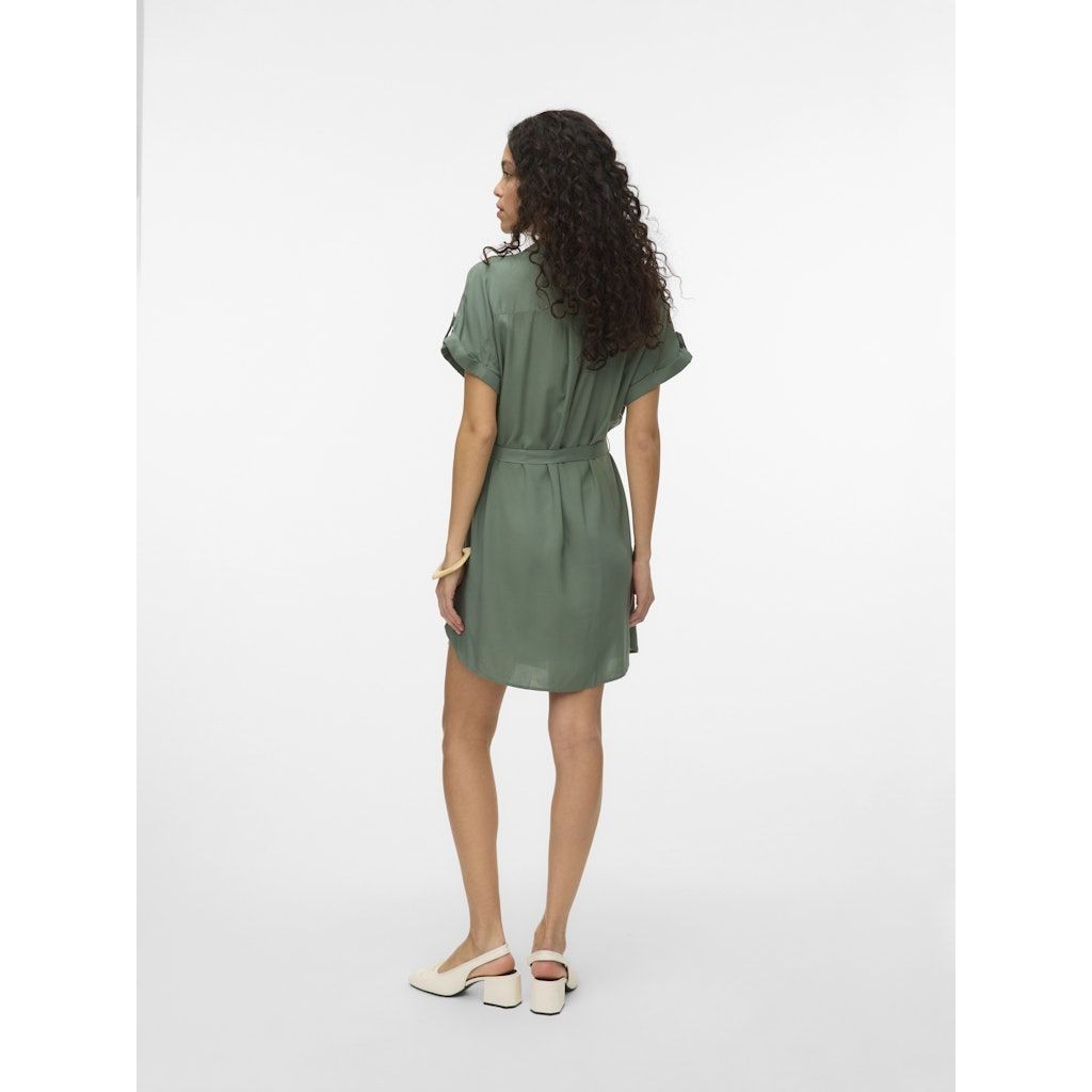 VERO MODA Mini suknelė moterims, Chaki, Bumpy short shirt dress 2