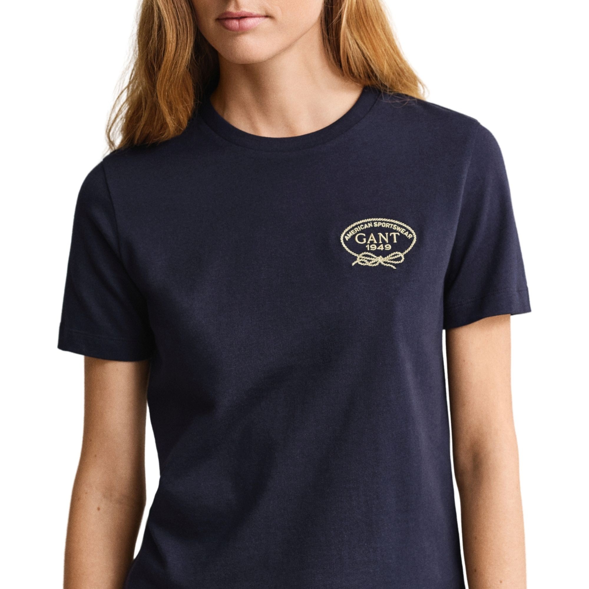 GANT Marškinėliai trump. rankovėmis moterims, Mėlyna, 4201443-433 Tshirts sh 3