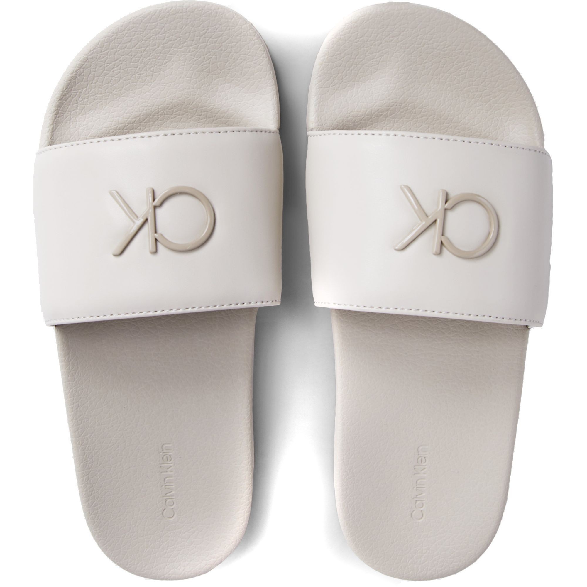 CALVIN KLEIN Guminės šlepetės moterims, Smėlio, Pool slide relock 4