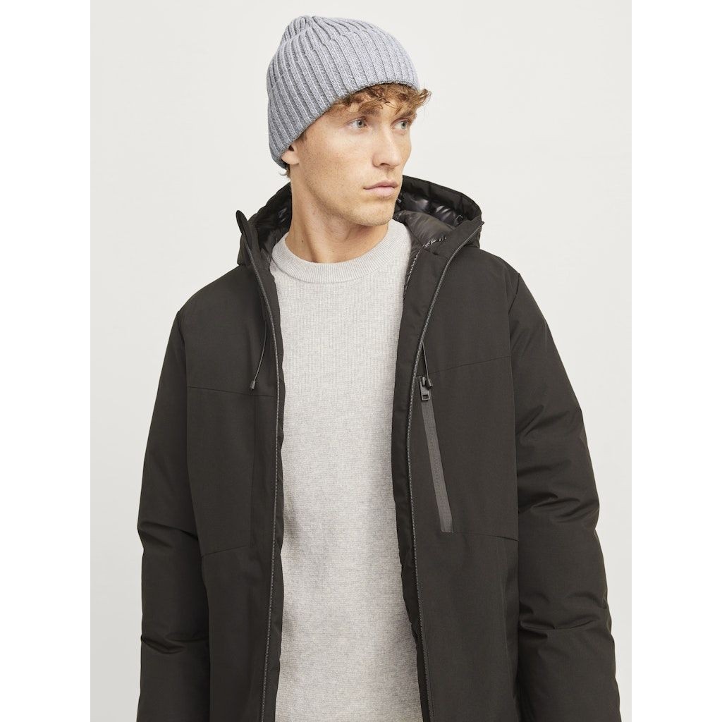 JACK & JONES Skrybėlė vyrams, Pilka, Prime cotton beanie 4