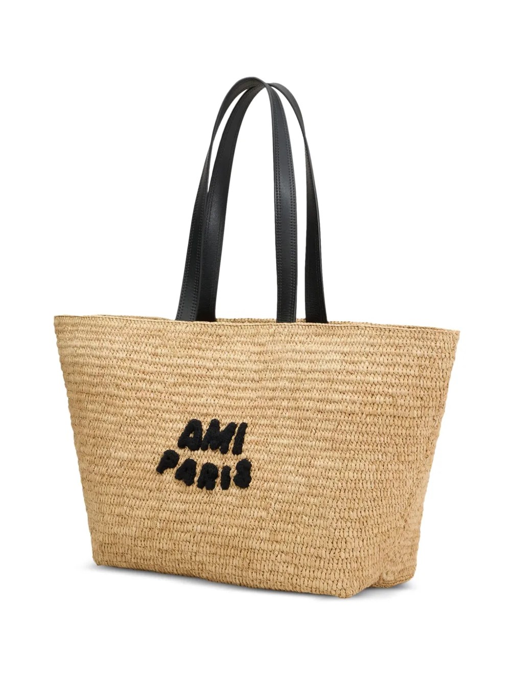 AMI PARIS Pirkinių krepšys, Smėlio, Raffia tote bag 3