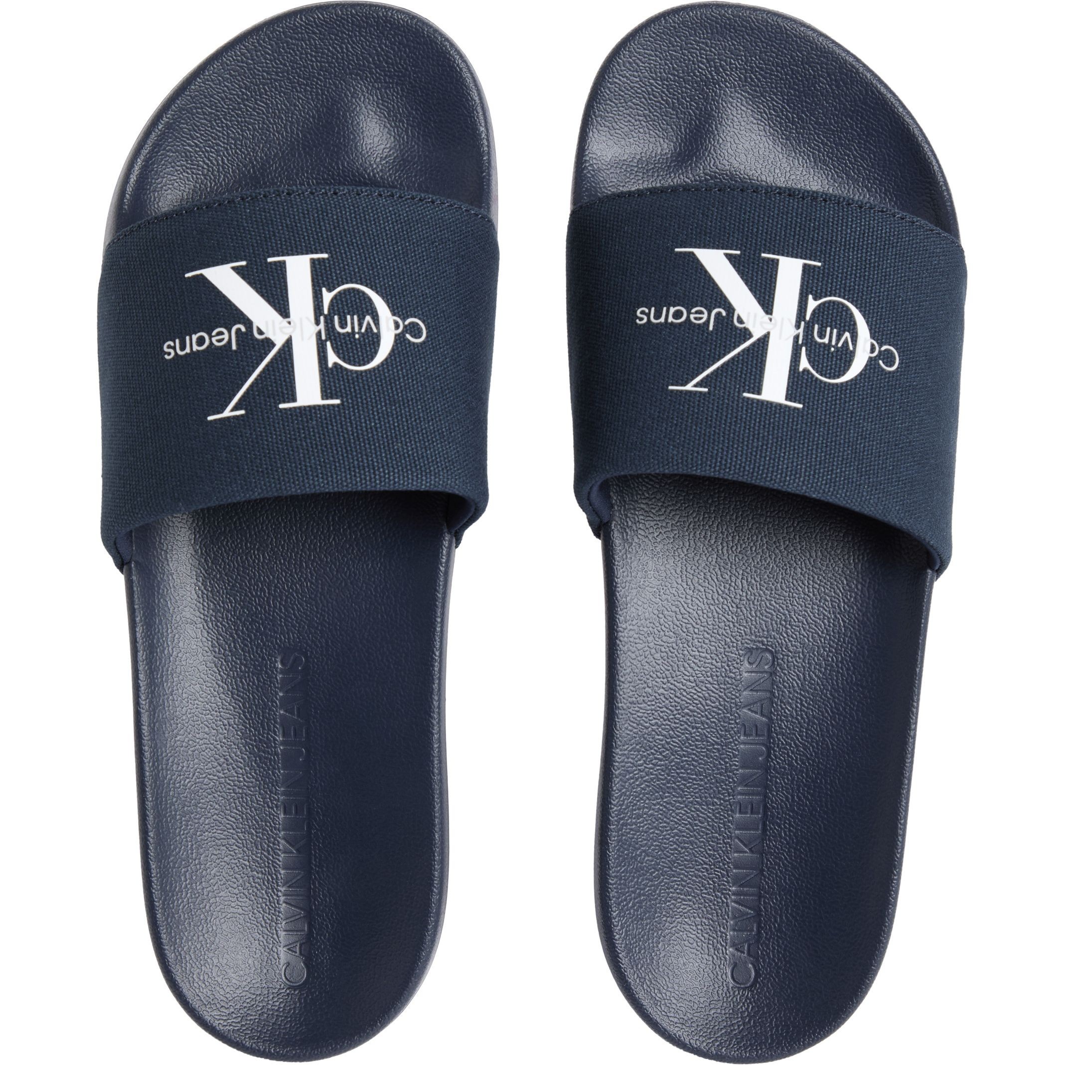 CALVIN KLEIN JEANS Guminės šlepetės vyrams, Mėlyna, Slide monogram 3