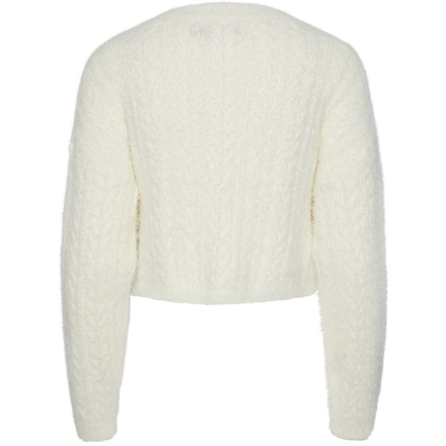 PIECES Megztinis moterims, Balta, PCJO LS O-NECK CROPP 2