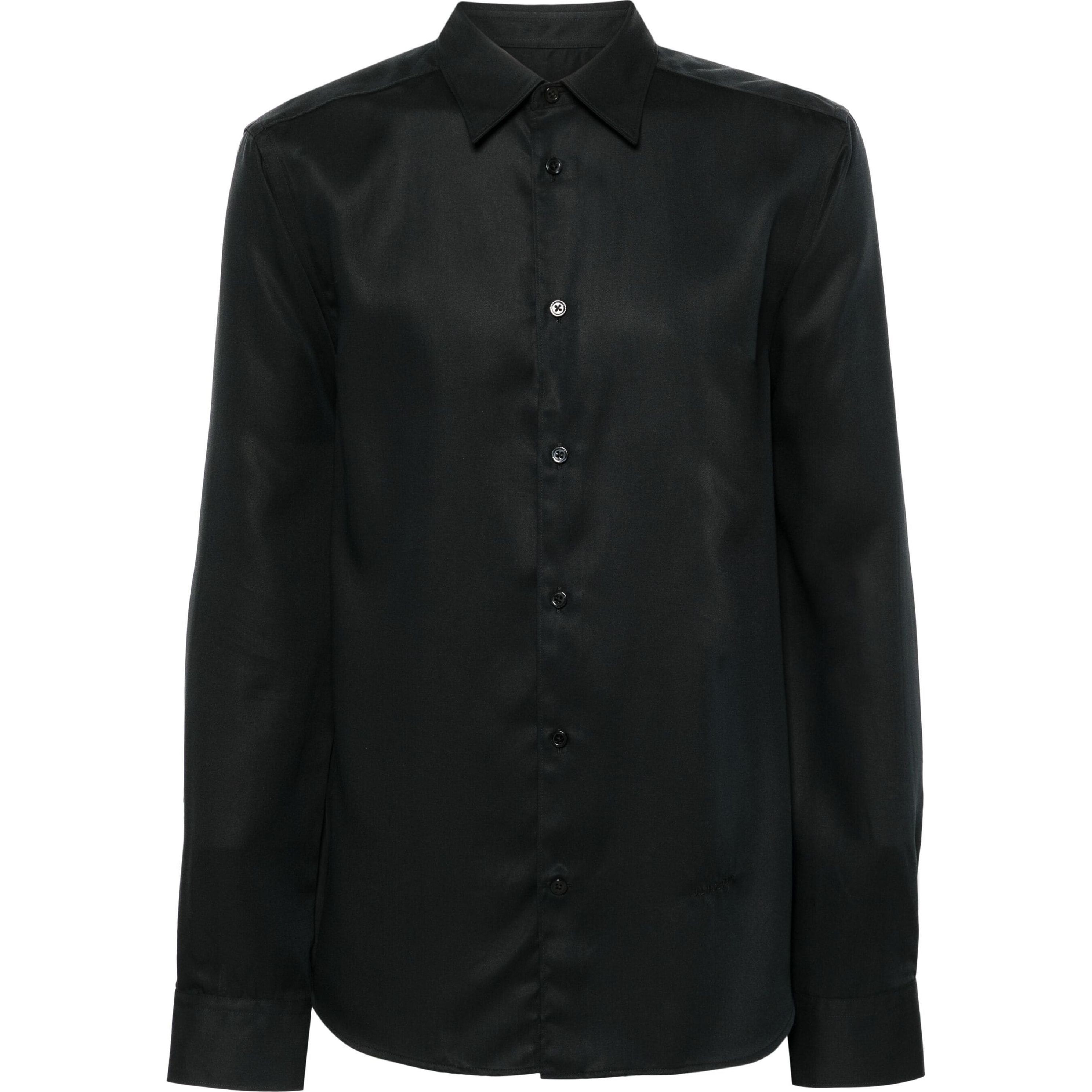 J.LINDEBERG Marškiniai ilgomis rankovėmis vyrams, Juoda, Slim ls comfort tencel shirt