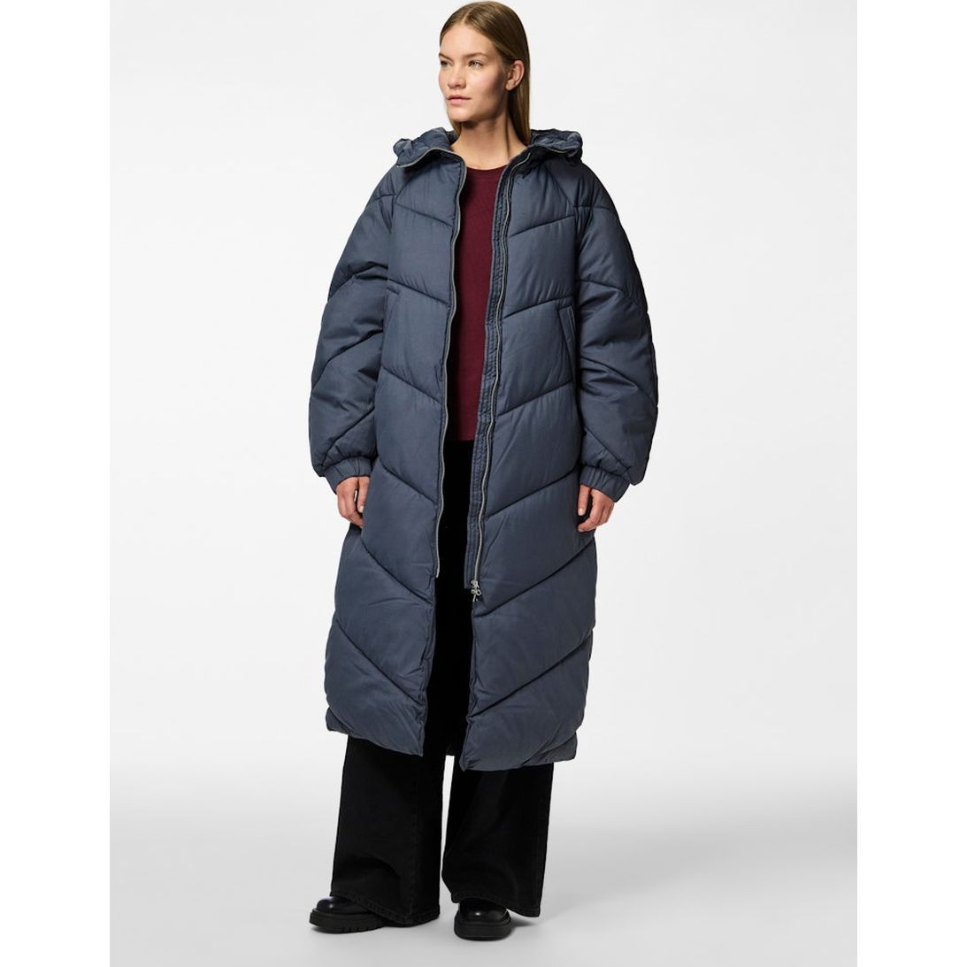 PIECES Pūkinis paltas moterims, Mėlyna, Nocelyn puffer jacket 5