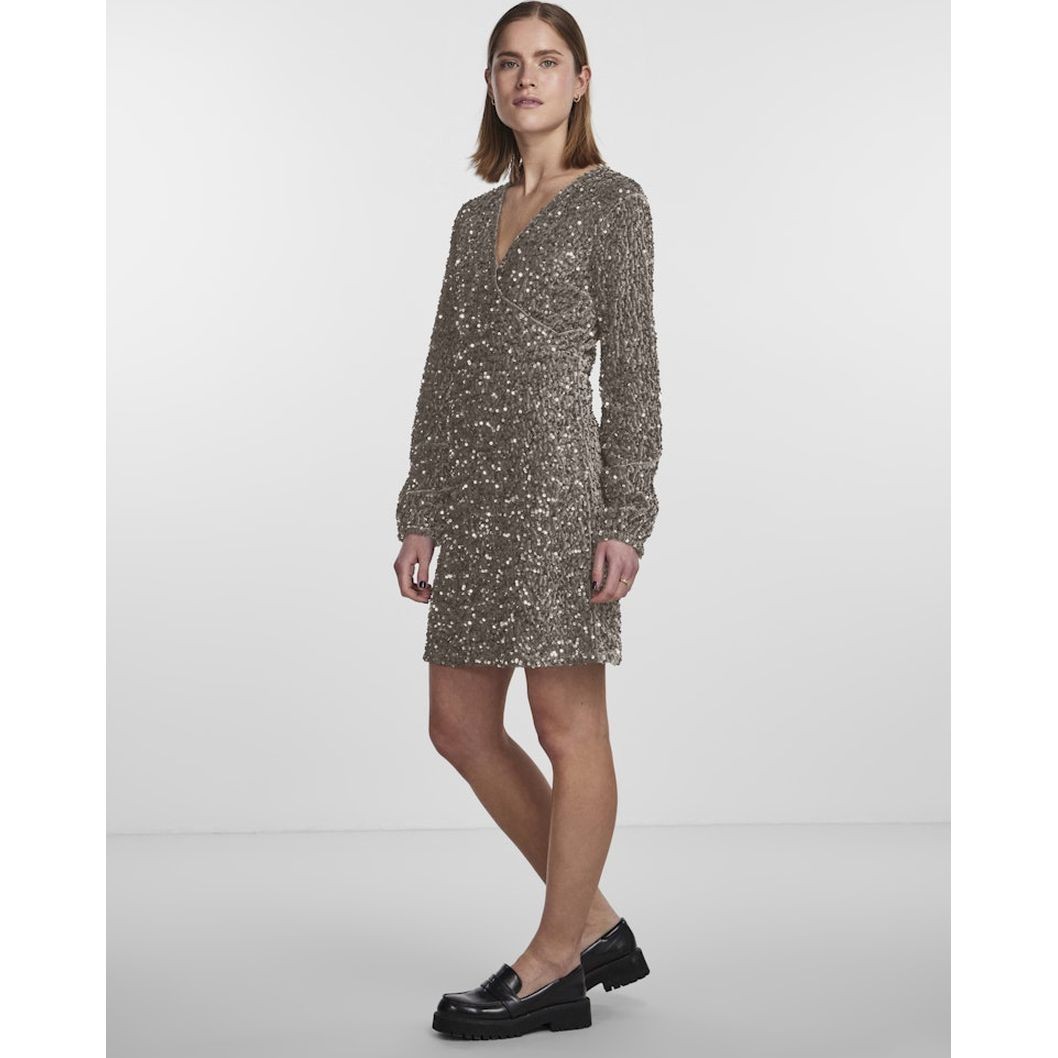 PIECES Mini suknelė moterims, Ruda, Kam wrap dress 6