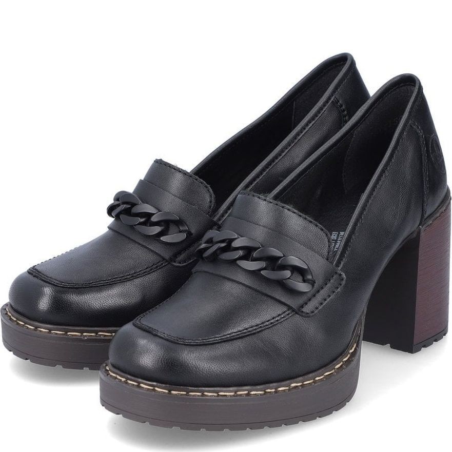 RIEKER Loaferiai moterims, Juoda, PUMPS 8