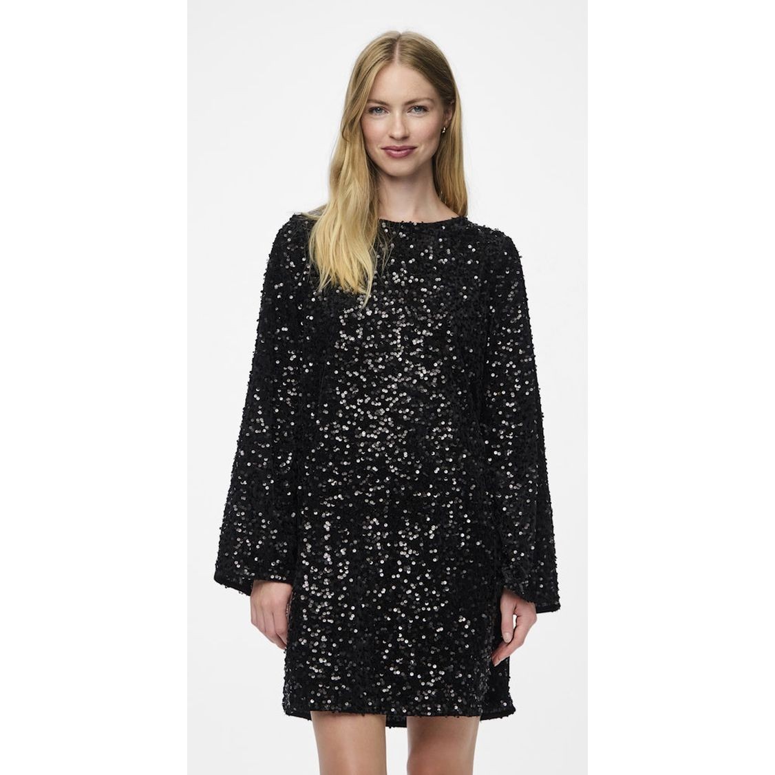 PIECES Mini suknelė moterims, Juoda, Kam deep back bow dress 7