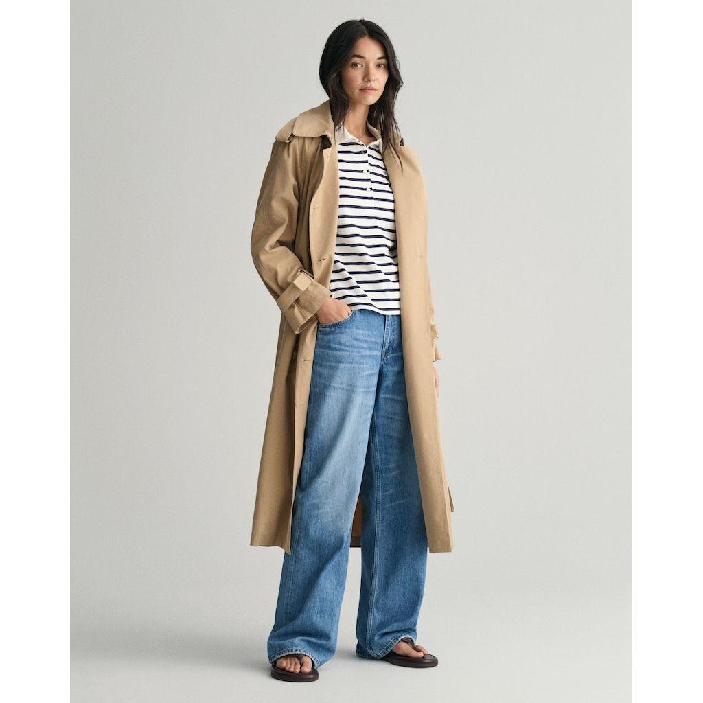 GANT Polo marškiniai trumpos rank. moterims, Geltona, SLIM STRIPED SHIELD SS PIQUE 5