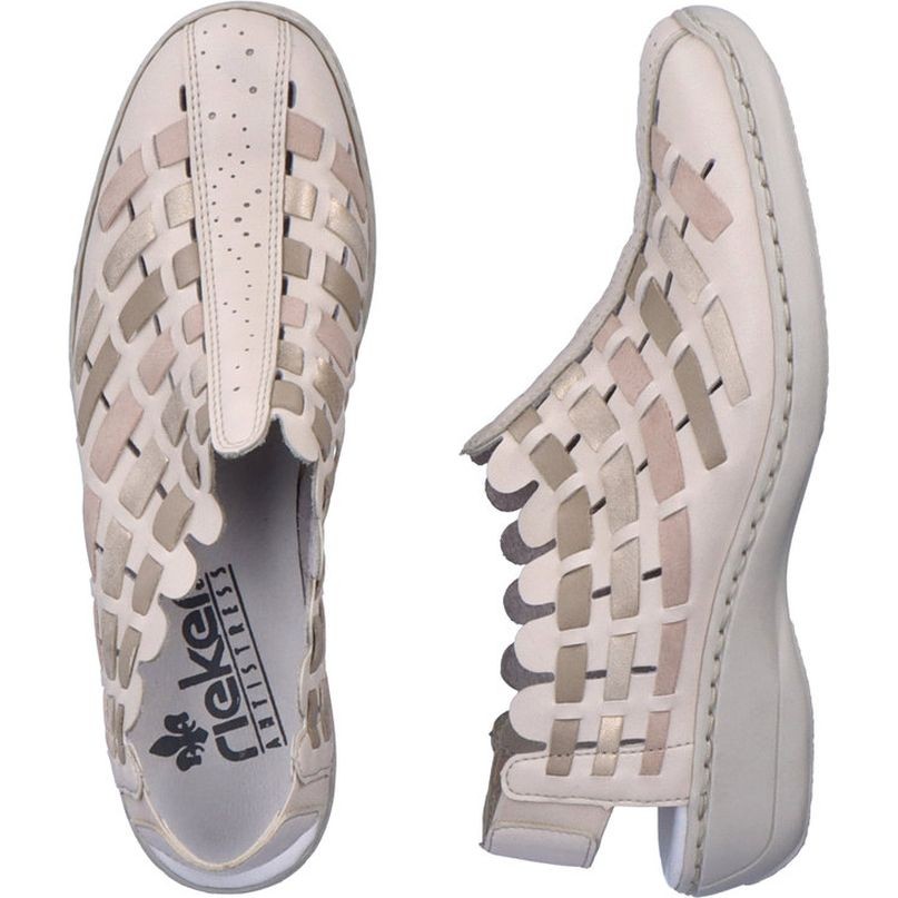 RIEKER Basutės moterims, Smėlio, SANDALS 8