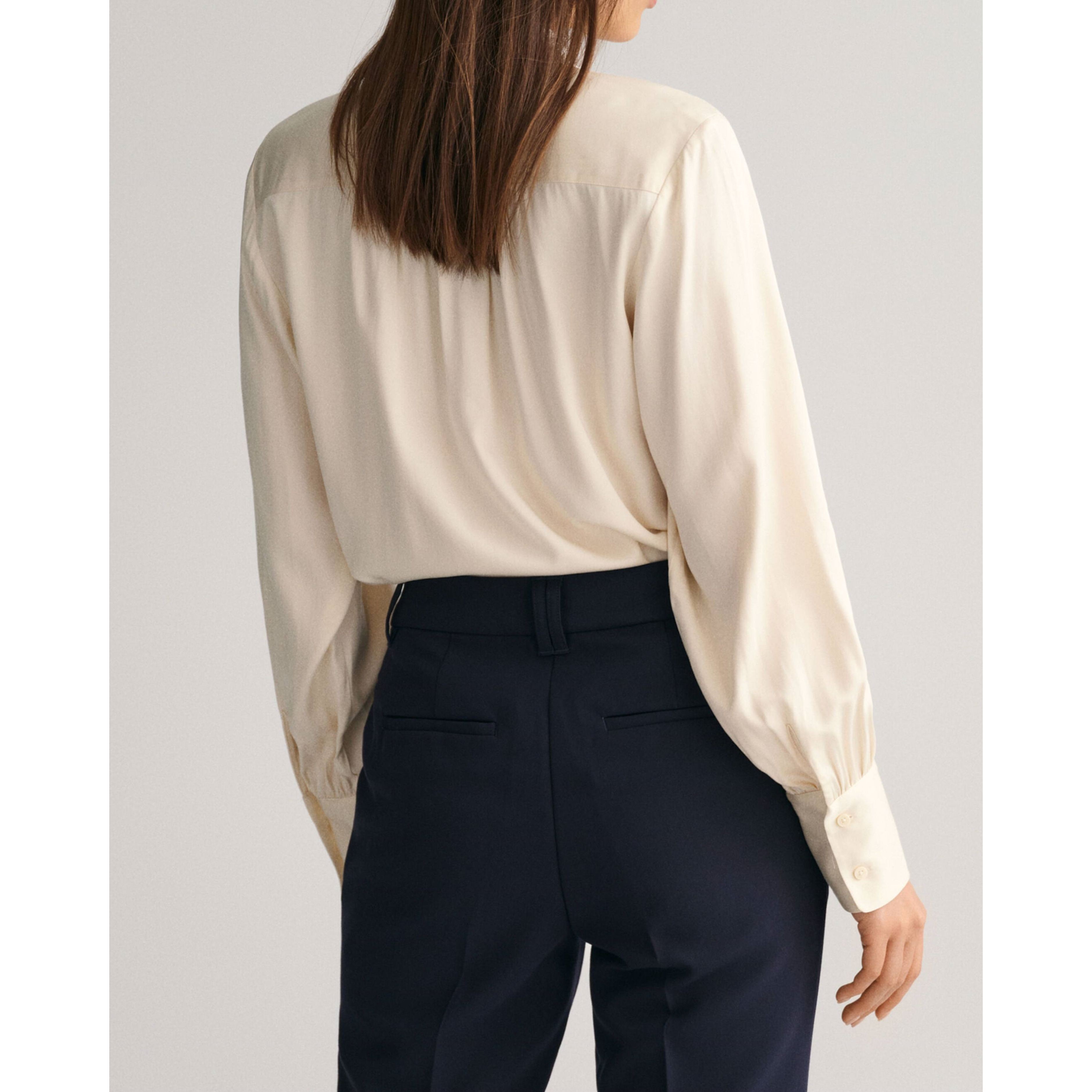 GANT Marškiniai moterims, Balta, REGULAR SATIN SHIRT 3