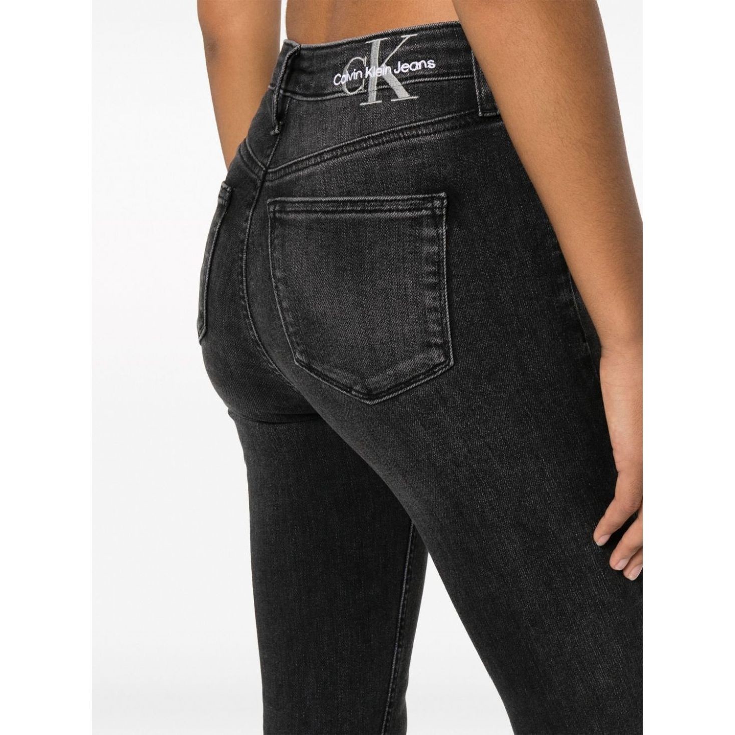 CALVIN KLEIN JEANS Aptempti džinsai moterims, Juoda, High rise super skinny ankle 4