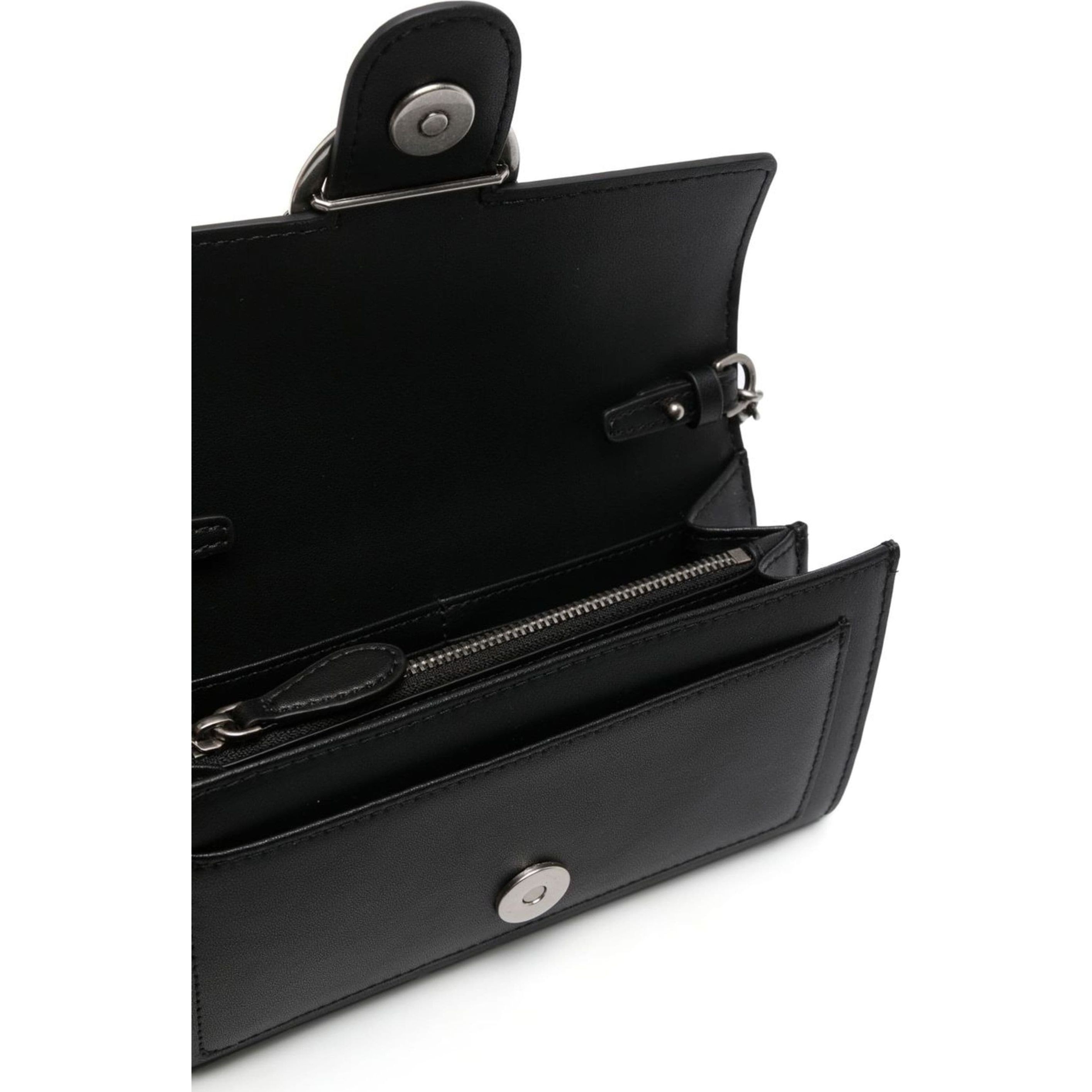 PINKO Rankinė per petį moterims, Juoda, Logo-plaque crossbody bag 4