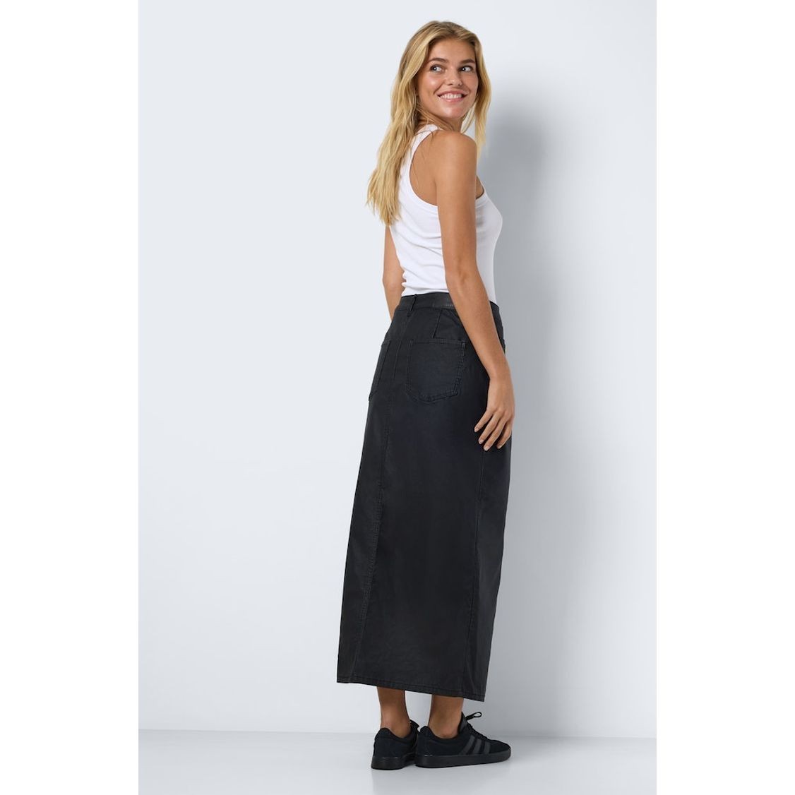 NOISY MAY Midi sijonas moterims, Juoda, Kath slit long skirt 4
