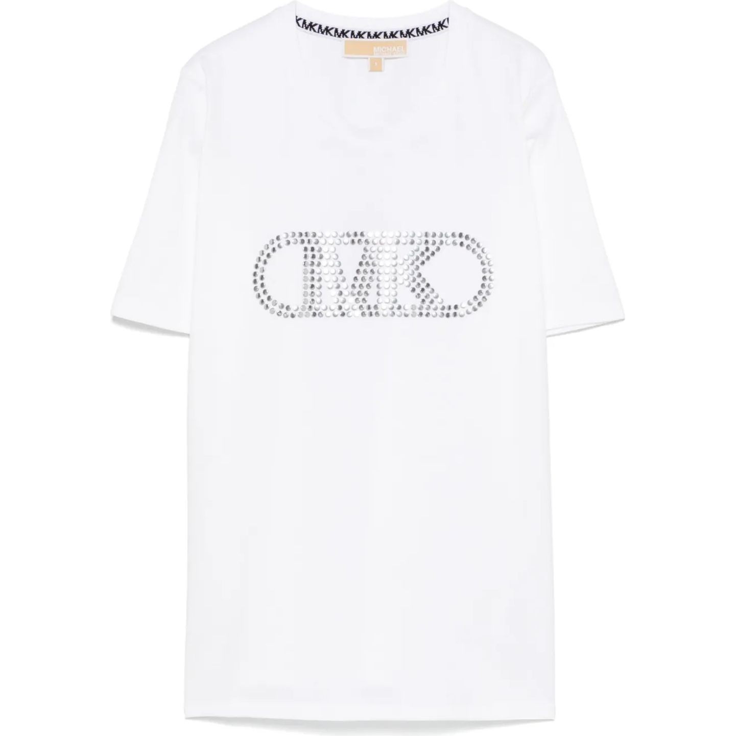 MICHAEL KORS Marškinėliai trump. rankovėmis moterims, Balta, Empire stud classic tee 1