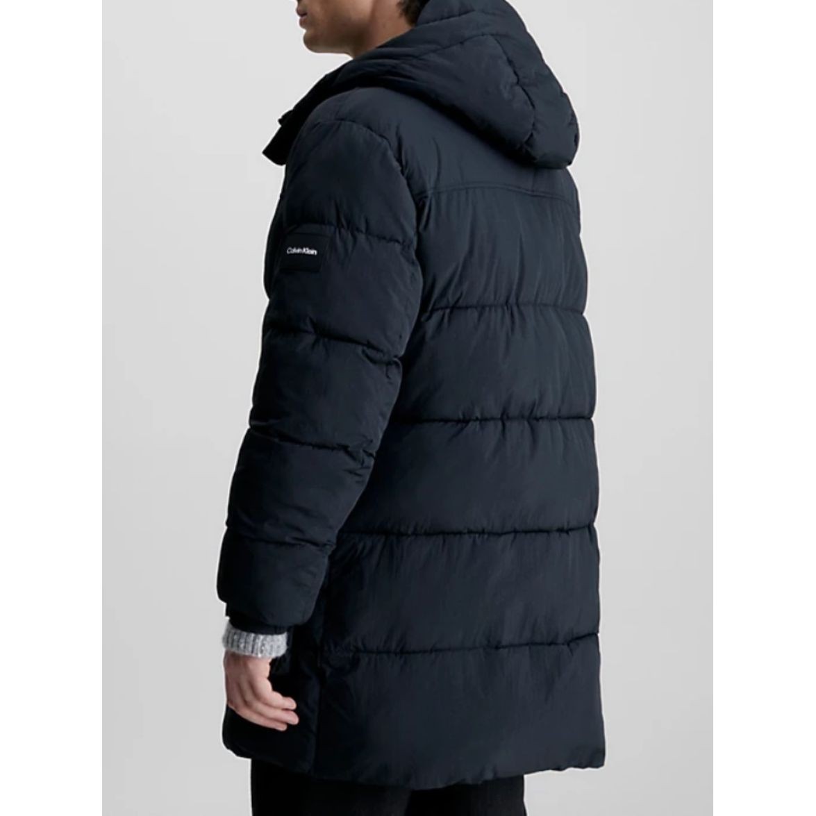 CALVIN KLEIN Pūkinė striukė vyrams, Juoda, Crinkle nylon longlength quilt 3