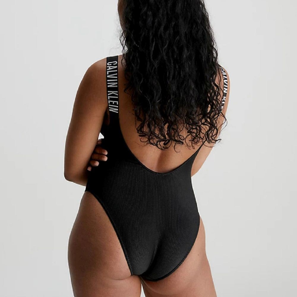 CALVIN KLEIN UW Maudymosi kostiumėlis moterims, Juoda, Scoop back one piece 3