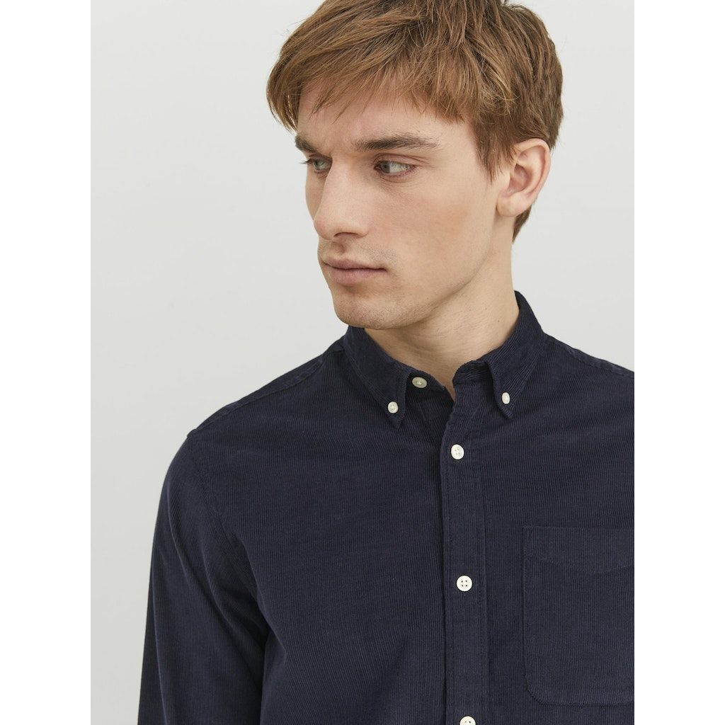 JACK & JONES Marškiniai ilgomis rankovėmis vyrams, Mėlyna, Classic cord shirt 7