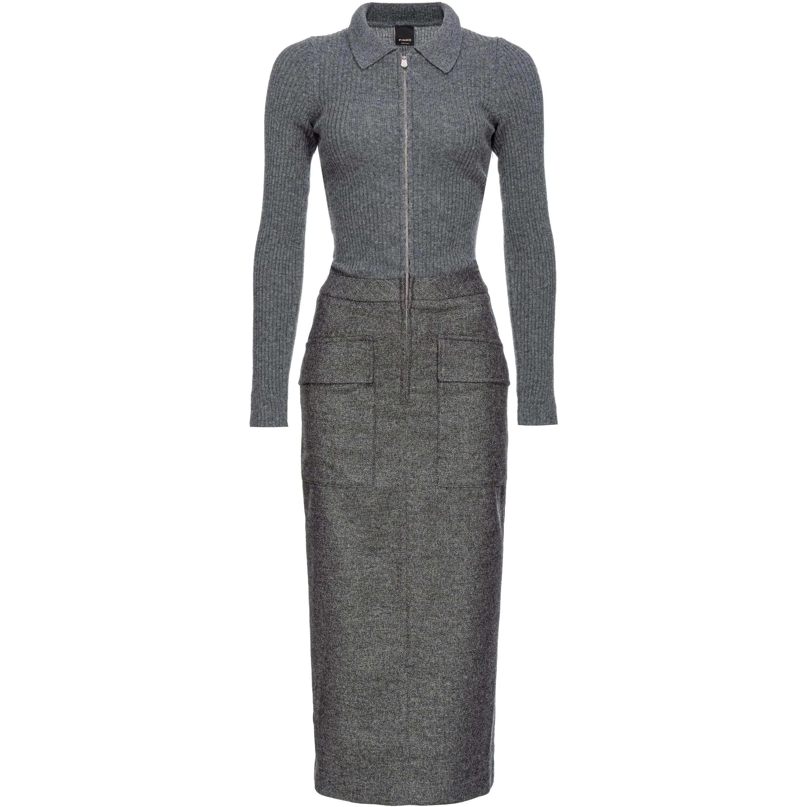 PINKO Maxi suknelė moterims, Pilka, Lingotto dress 1