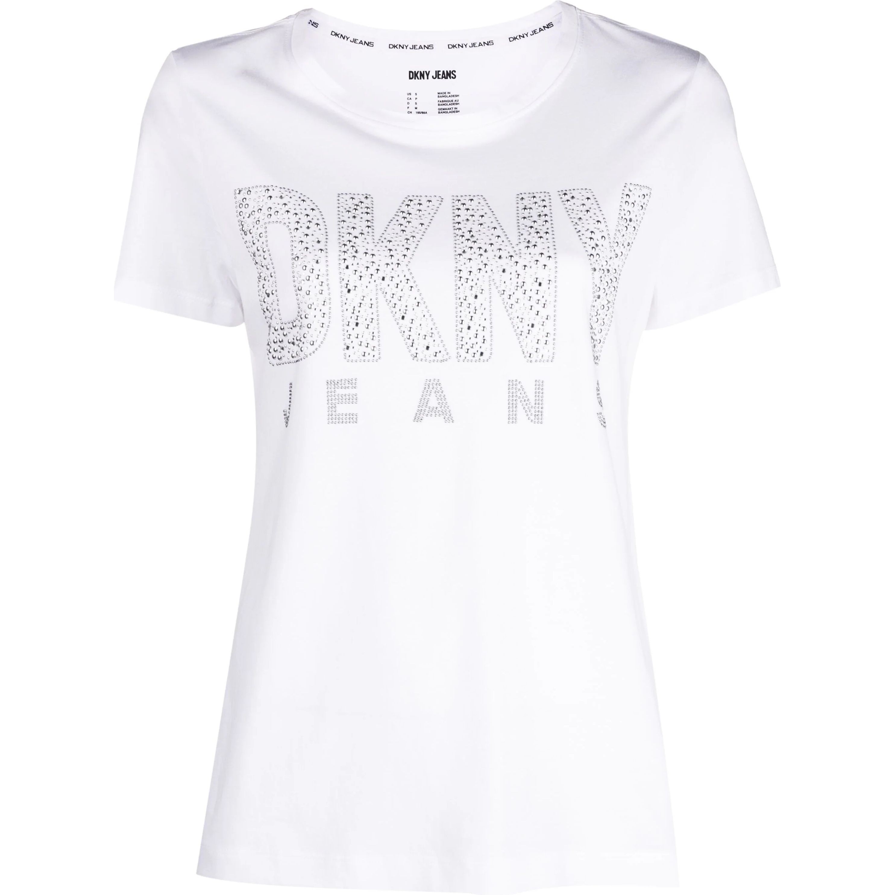 DKNY Marškinėliai trump. rankovėmis moterims, Balta, S/s stud logo t shirt 1