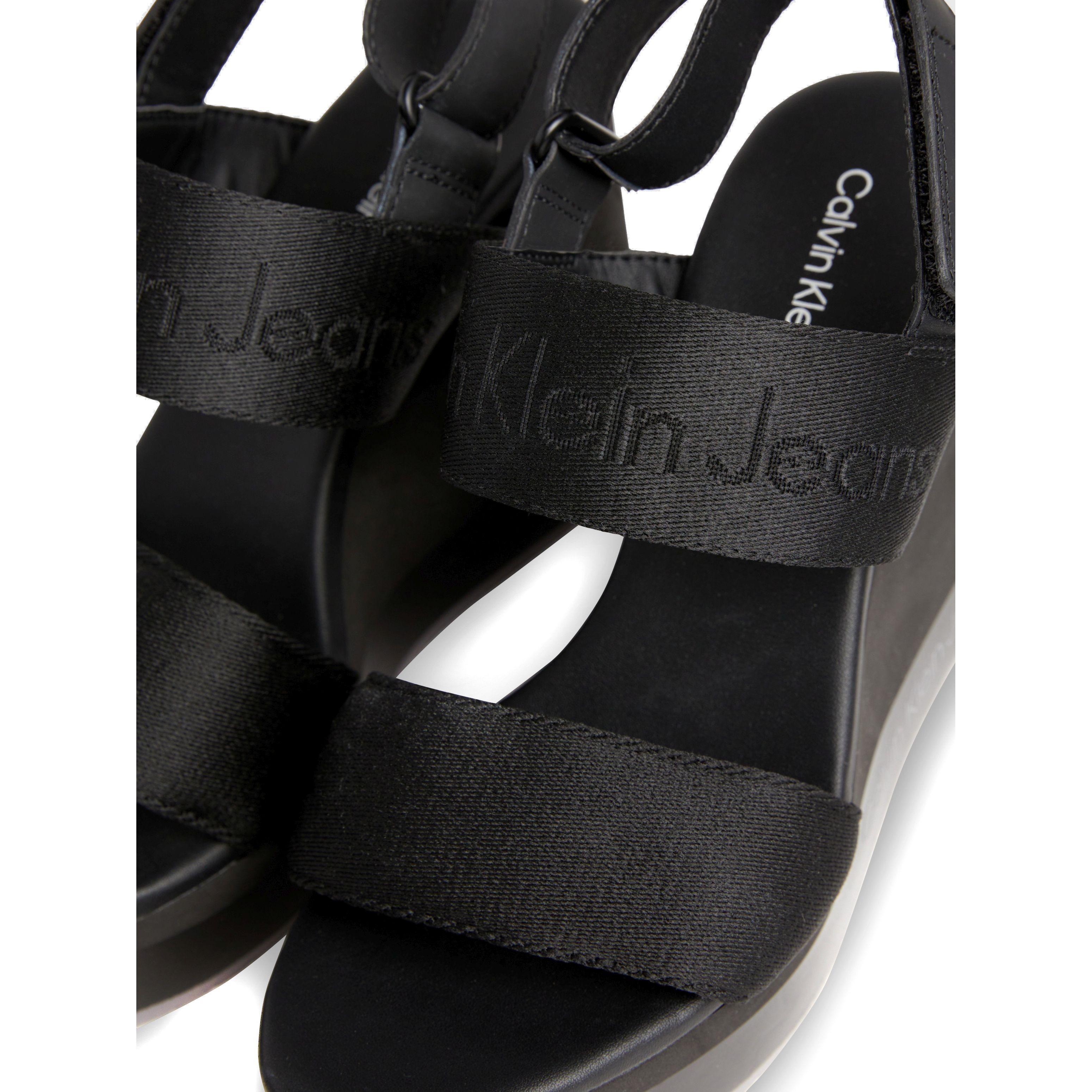 CALVIN KLEIN JEANS Basutės moterims, Juoda, Wedge sandal webbing 6