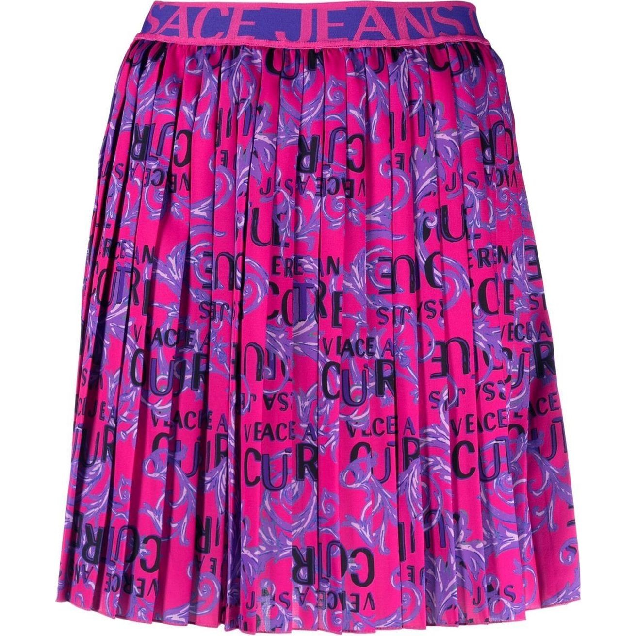 VERSACE JEANS CUTURE Mini sijonas moterims, Oranžinė, Twill skirt
