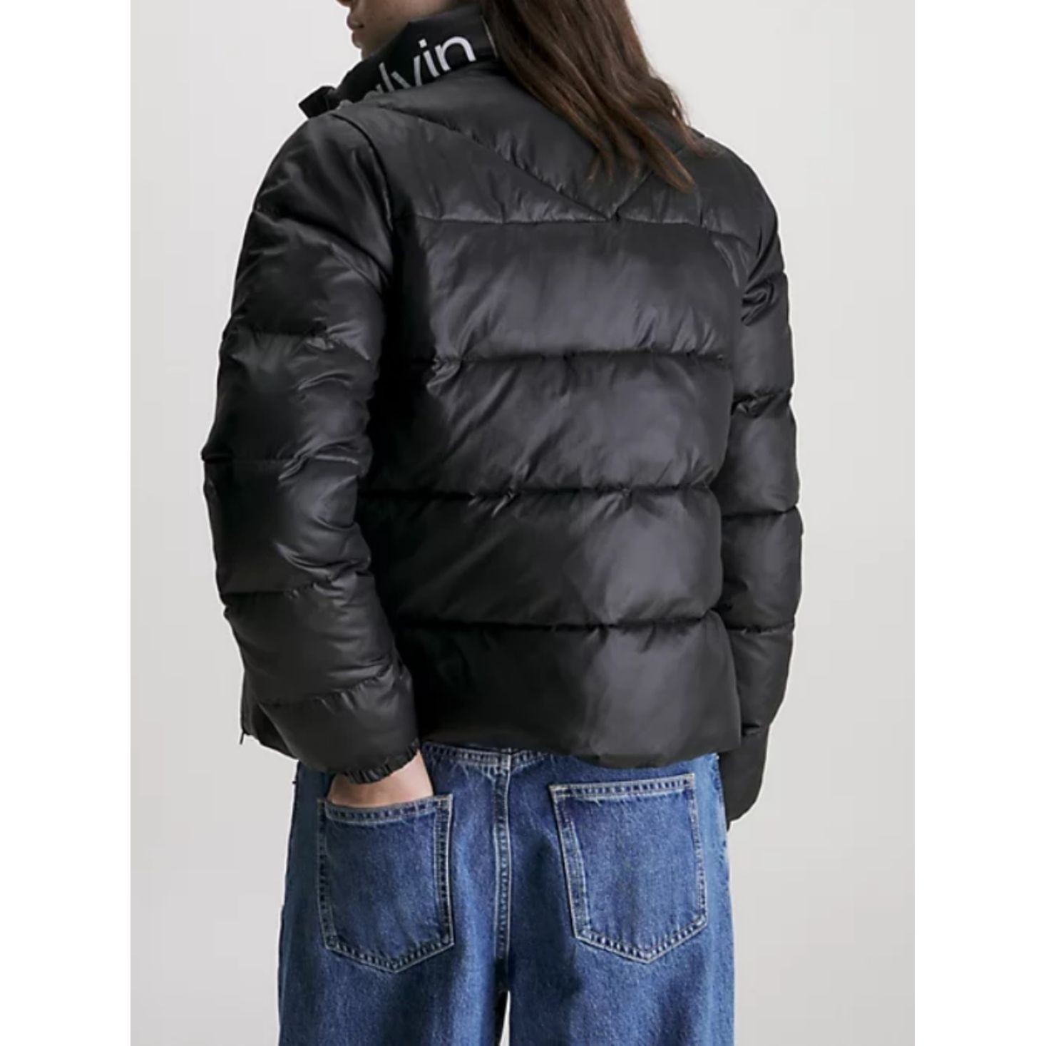 CALVIN KLEIN JEANS Pūkinė striukė moterims, Juoda, Fitted lw padded jacket 3