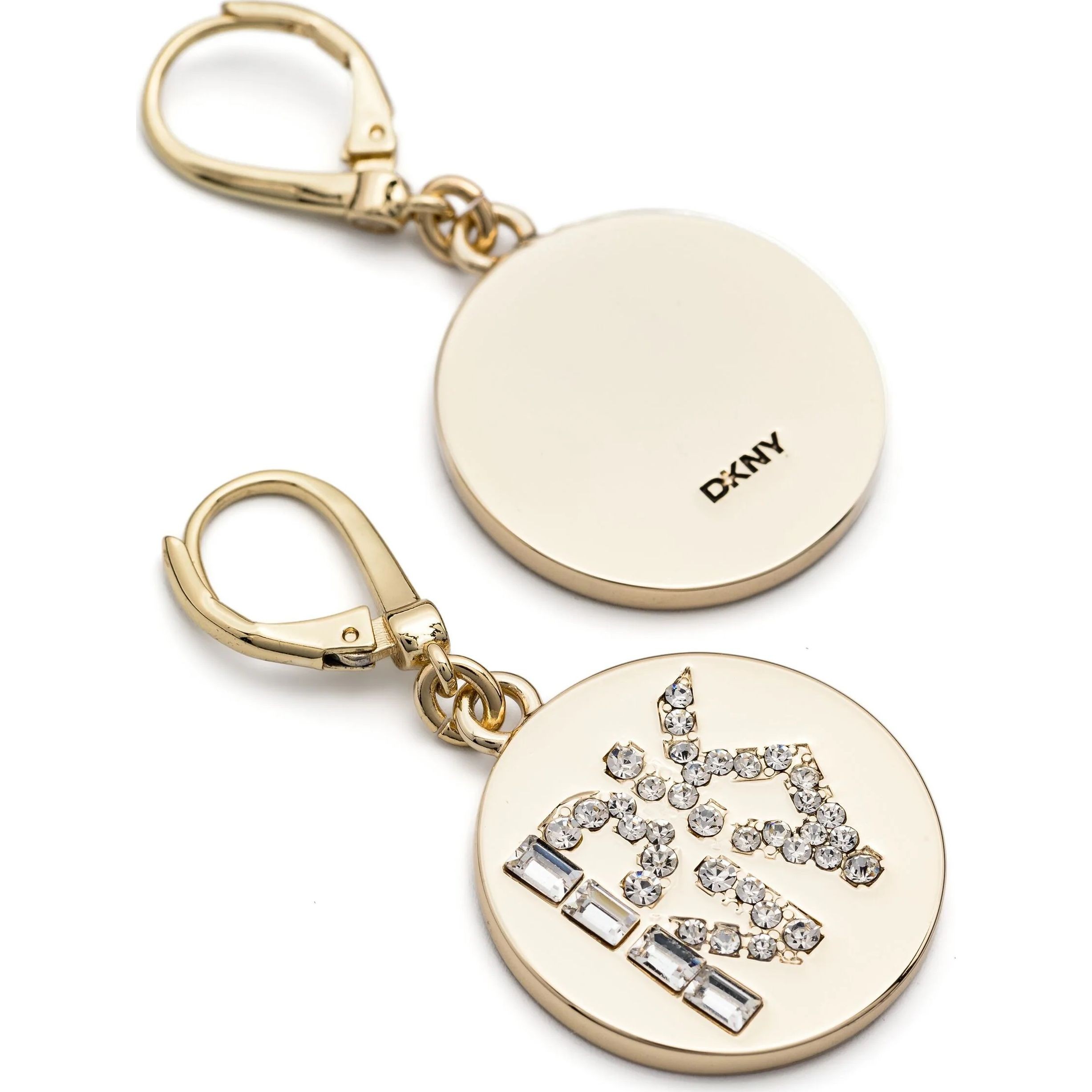 DKNY Auskarai moterims, Auksinė, Pe logo disc drop 2