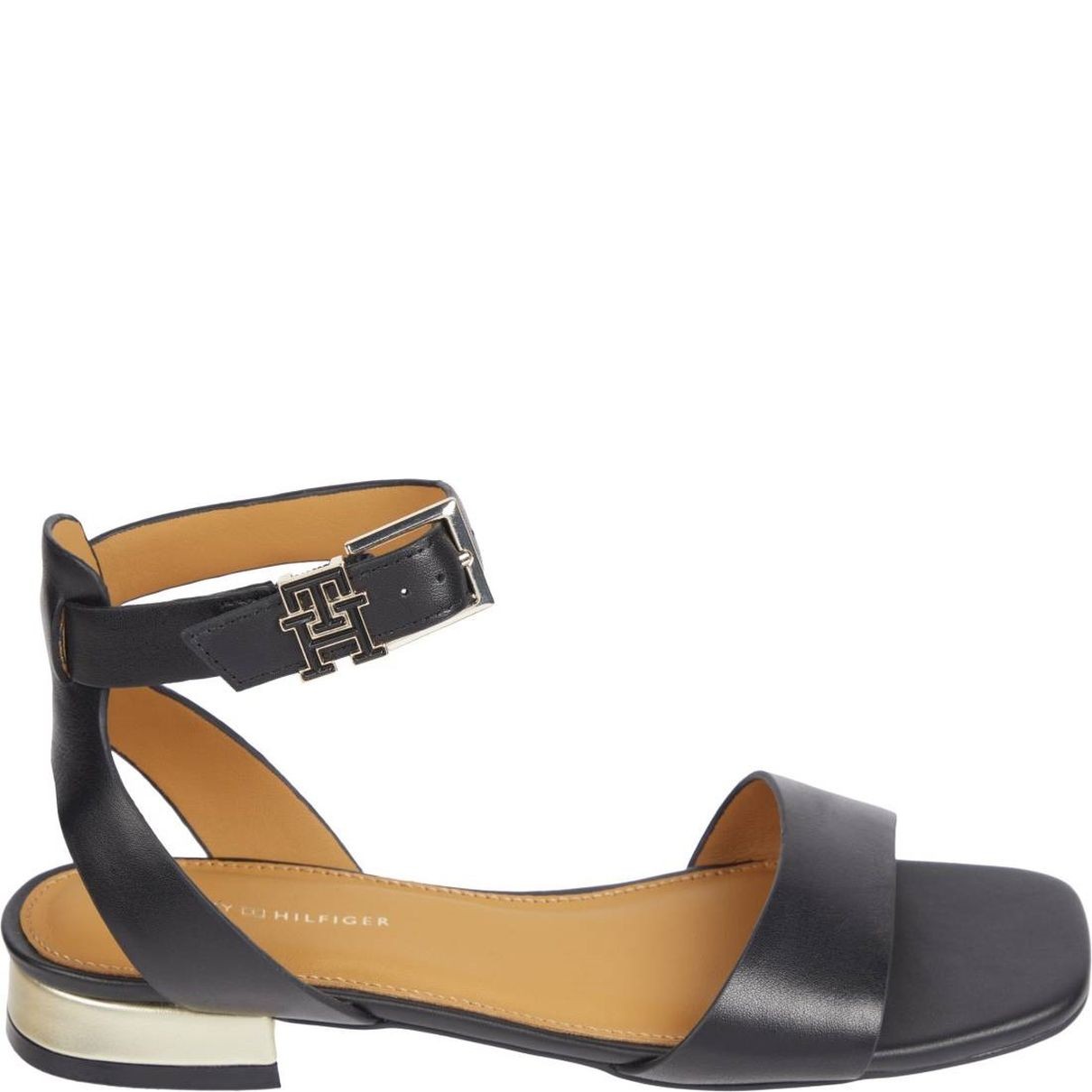TOMMY HILFIGER Basutės moterims, Juoda, Hardware flat sandal 2