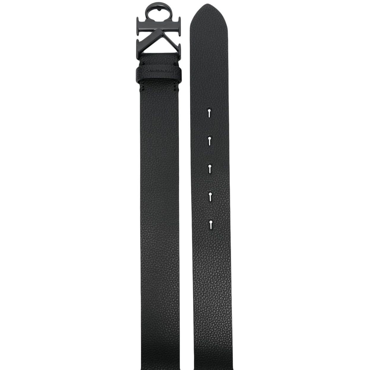 CALVIN KLEIN JEANS Diržas vyrams, Juoda, ROUND MONO PLAQUE BELT 35MM 2