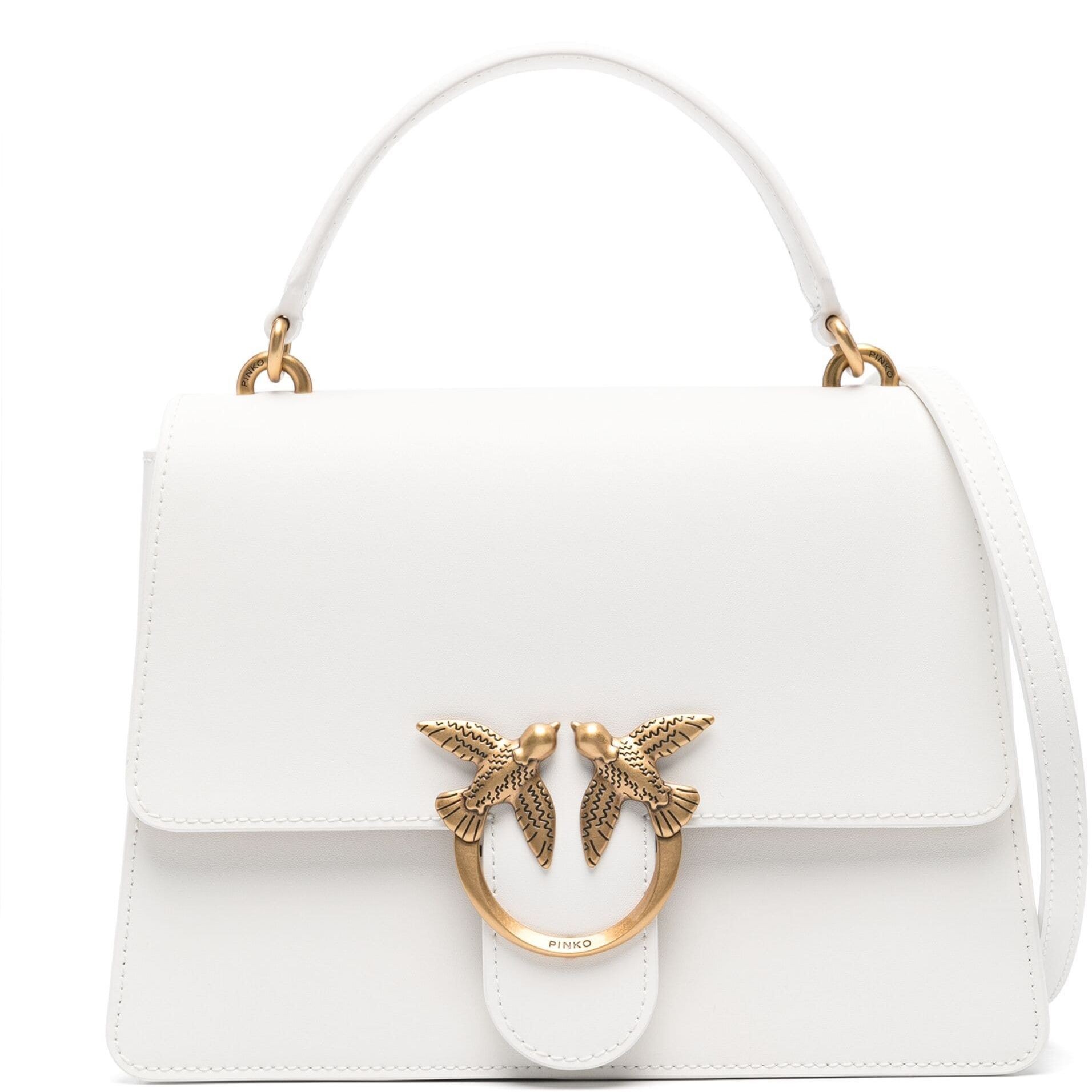 PINKO Pirkinių krepšys moterims, Balta, Love birds tote bag 1