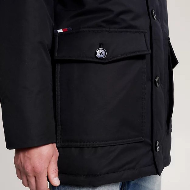 TOMMY HILFIGER Pūkinė striukė vyrams, Juoda, Rockie non fur down parka 3