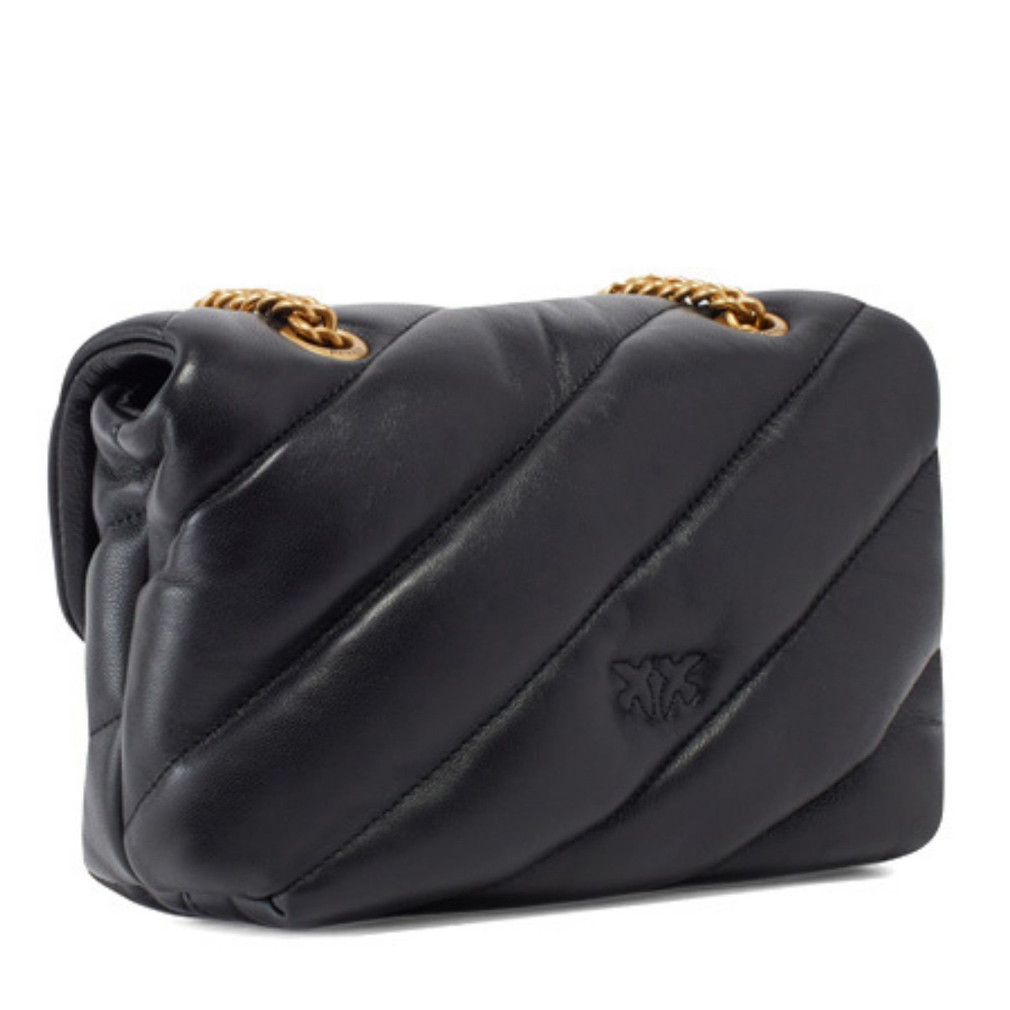 PINKO Rankinė per petį moterims, Juoda, Mini secchiello love birds 2