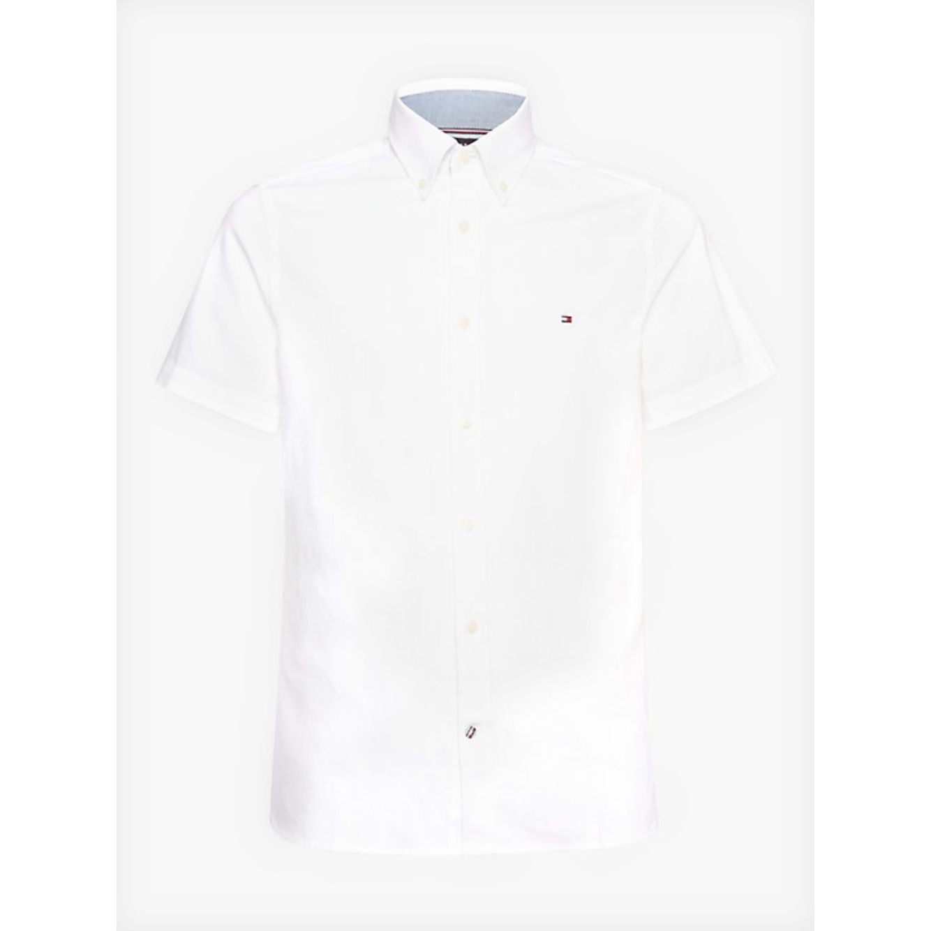 TOMMY HILFIGER Marškiniai trump. rankovėmis vyrams, Balta, Cotton linen dobby sf shirt 1