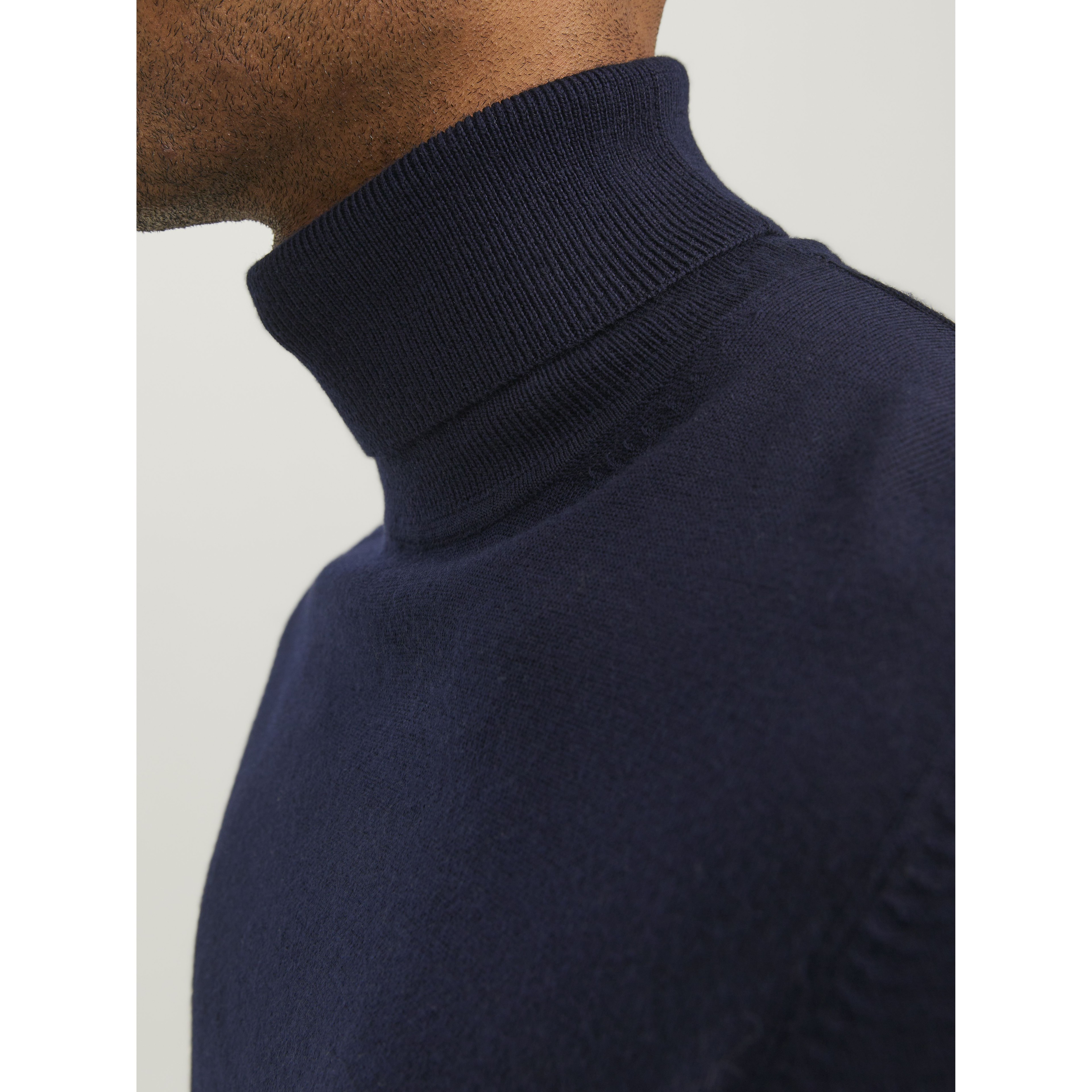JACK & JONES Megztinis su kaklu vyrams, Mėlyna, Merino knit roll neck 2