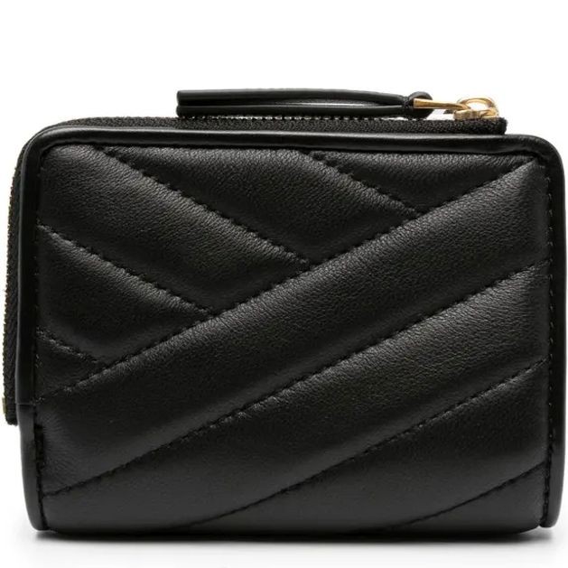 TORY BURCH Piniginė moterims, Juoda, Kira chevron bi-fold wallet 2