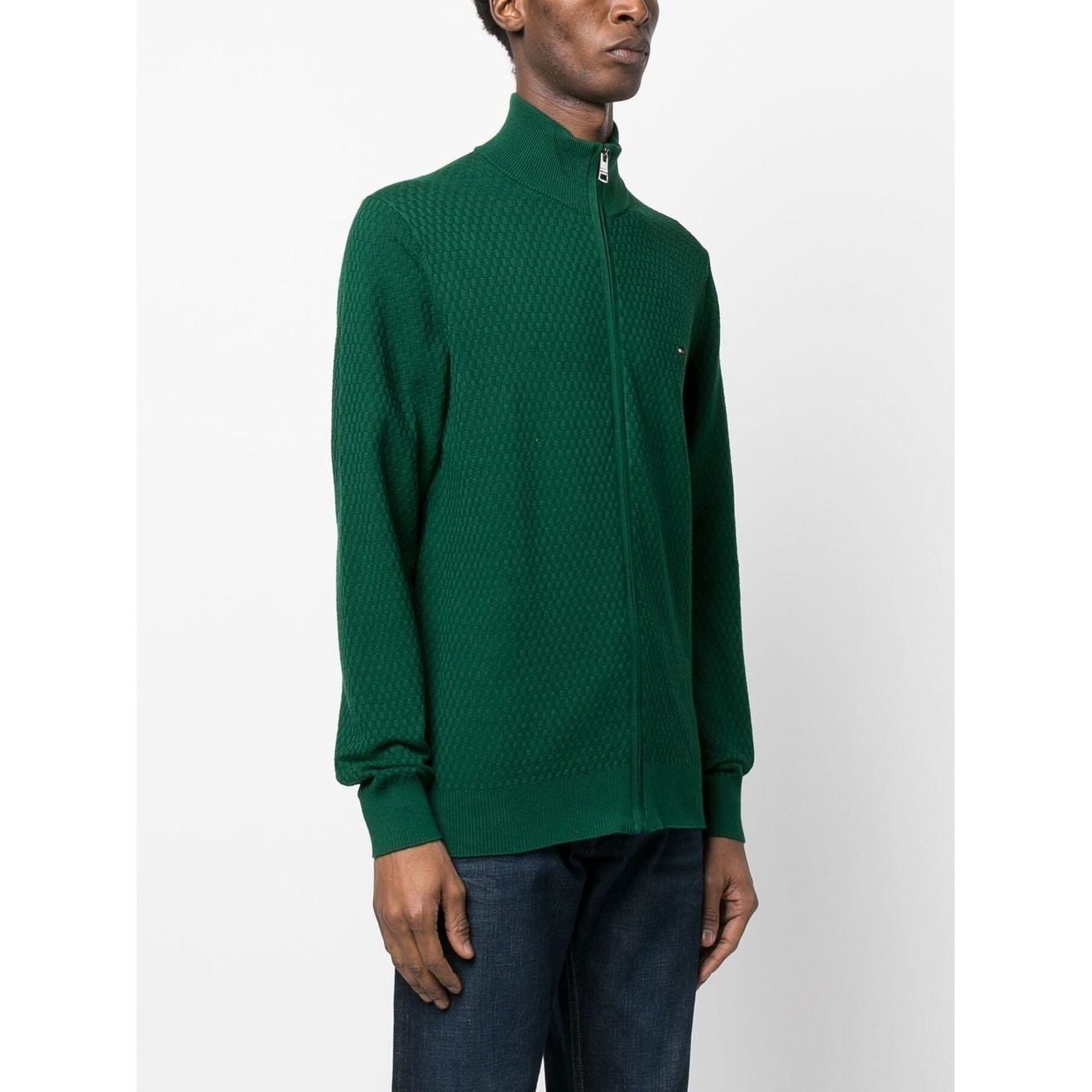 TOMMY HILFIGER Lengva striukė vyrams, Žalia, Cross structure zip through 2