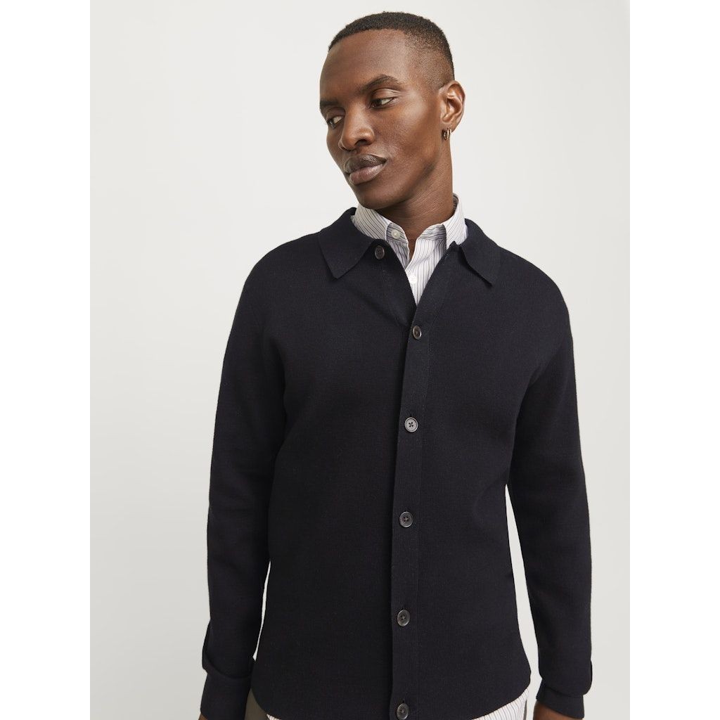 JACK & JONES Kardiganas vyrams, Juoda, Milano cardigan 7