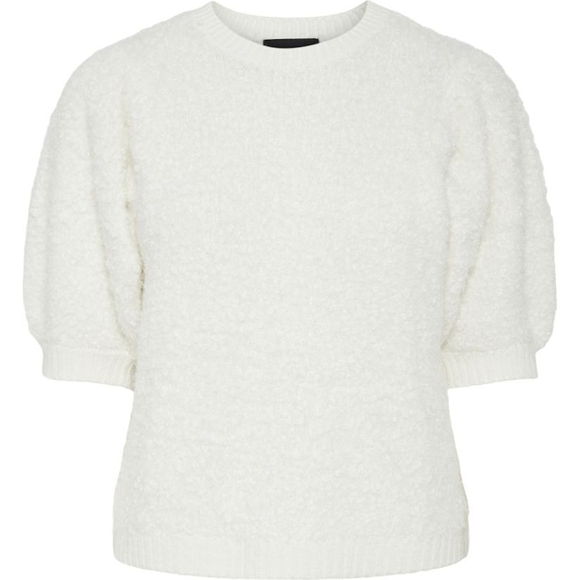PIECES Megzta palaidinė moterims, Balta, Fee o-neck knit 1