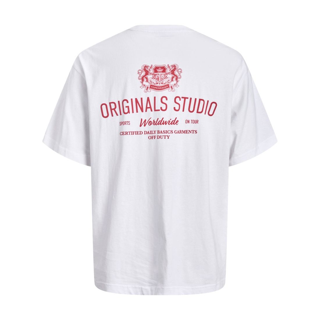 JACK & JONES Marškinėliai vyrams, Balta, Cambridge emblem back tee